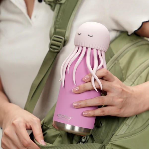 Παγούρι Θερμός ανοξείδωτο με καλαμάκι 460ml Asobu Bestie 05607 Jelly Fish