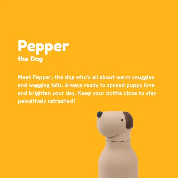 Παγούρι Θερμός ανοξείδωτο με καλαμάκι 460ml Asobu Bestie 05883 Brown Dog