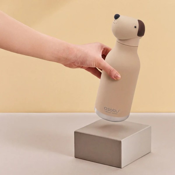 Παγούρι Θερμός ανοξείδωτο με καλαμάκι 460ml Asobu Bestie 05883 Brown Dog