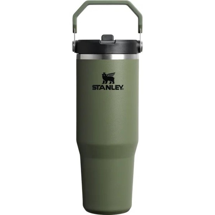 Stanley Iceflow Flip Straw Ποτήρι Θερμός Ανοξείδωτο BPA Free 890ml με Καλαμάκι Dried pine