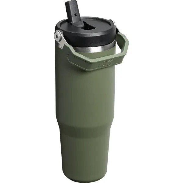 Stanley Iceflow Flip Straw Ποτήρι Θερμός Ανοξείδωτο BPA Free 890ml με Καλαμάκι Dried pine
