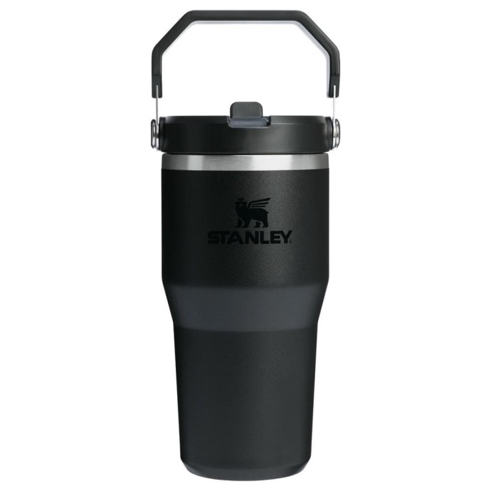 Stanley Iceflow Flip Straw Ποτήρι Θερμός Ανοξείδωτο BPA Free 600ml με Καλαμάκι Black 2.0