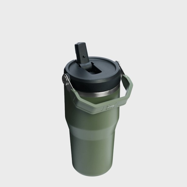 Stanley Iceflow Flip Straw Ποτήρι Θερμός Ανοξείδωτο BPA Free 600ml με Καλαμάκι Dried Pine