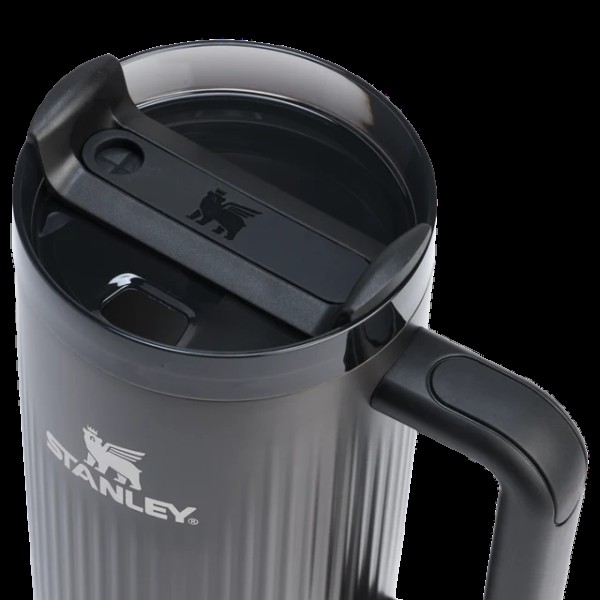 Stanley Quencher H2.O Flow State Tumbler Fluted Ποτήρι Θερμός με Καλαμάκι 1.18L 40oz Black PVD