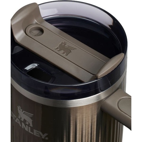 Stanley Quencher H2.O Flow State Tumbler Fluted Ποτήρι Θερμός με Καλαμάκι 1.18L 40oz Gunmetal Shine
