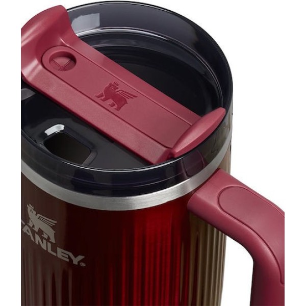 Stanley Quencher H2.O Flow State Tumbler Fluted Ποτήρι Θερμός με Καλαμάκι 1.18L 40oz Garnet Shine