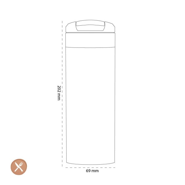 Stanley Transit FlipTop Mug Μπουκάλι Θερμός Ανοξείδωτο 0.47L Ash
