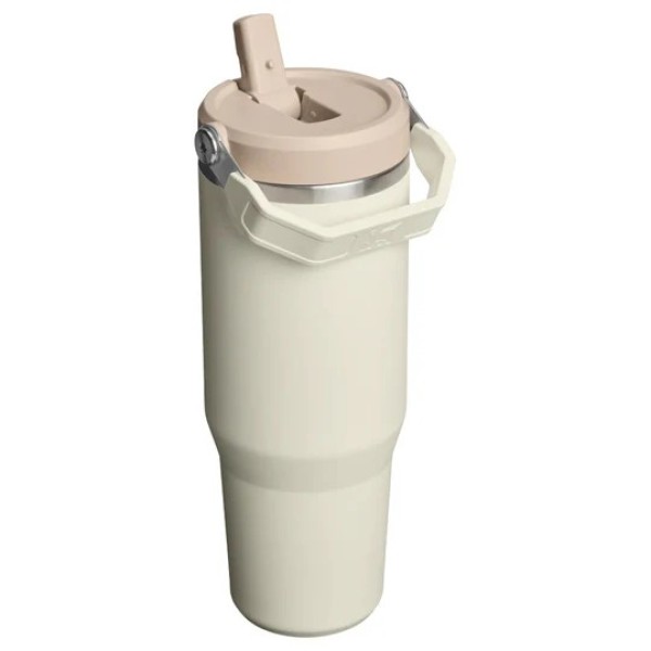 Stanley Iceflow Flip Straw Ποτήρι Θερμός Ανοξείδωτο BPA Free 890ml με Καλαμάκι Cream