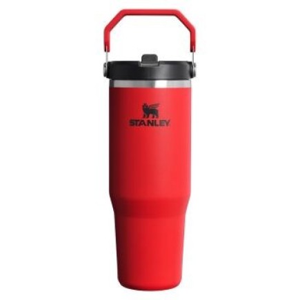 Stanley Iceflow Flip Straw Ποτήρι Θερμός Ανοξείδωτο BPA Free 890ml με Καλαμάκι Chili Black