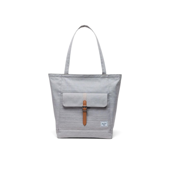 Τσάντα ώμου Herschel Supply Retreat Tote 11401-01866 Light Grey Crosshatch ΤΣΑΝΤΕΣ & ΠΟΡΤΟΦΟΛΙΑ