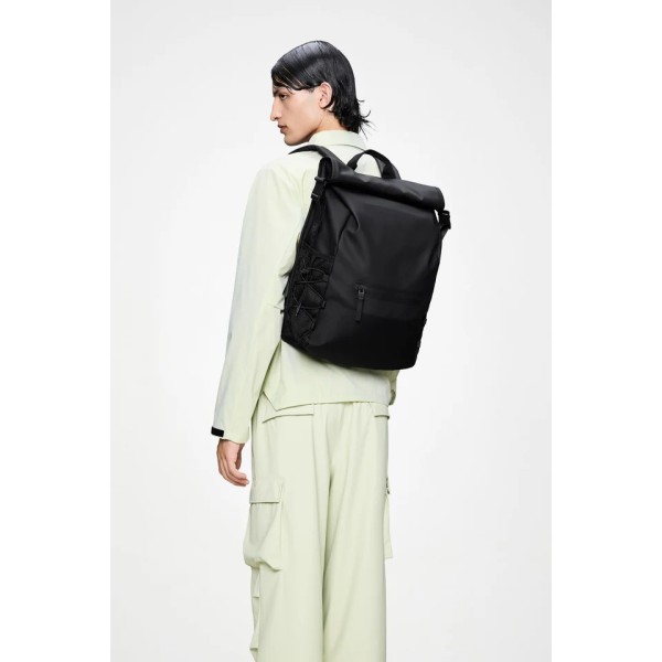 Σακίδιο Πλάτης Rains Trail Rolltop Backpack 1432-01 Black για Laptop 15'' ΣΑΚΙΔΙΑ ΠΛΑΤΗΣ
