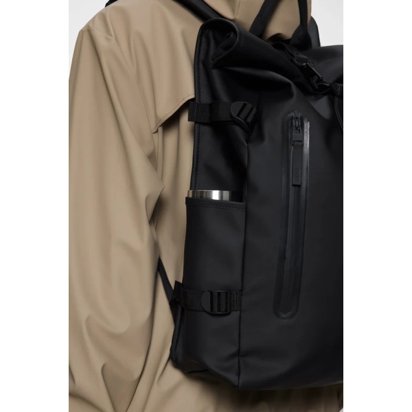 Σακίδιο Πλάτης Rains Rolltop Rucksack Large 1459-01 Black για Laptop 16'' ΣΑΚΙΔΙΑ ΠΛΑΤΗΣ