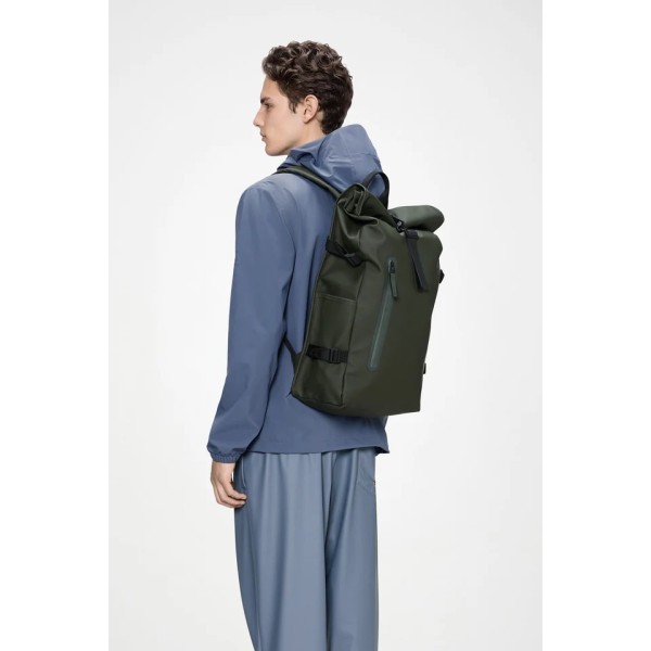 Σακίδιο Πλάτης Rains Rolltop Rucksack Large 14590-03 Green για Laptop 16'' Σακίδιο Πλάτης Rains Rolltop Rucksack Large 14590-03 Green για Laptop 16''