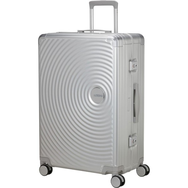Βαλίτσα Μεγάλη American Tourister Soundbox Alu 77x52x30cm Silver