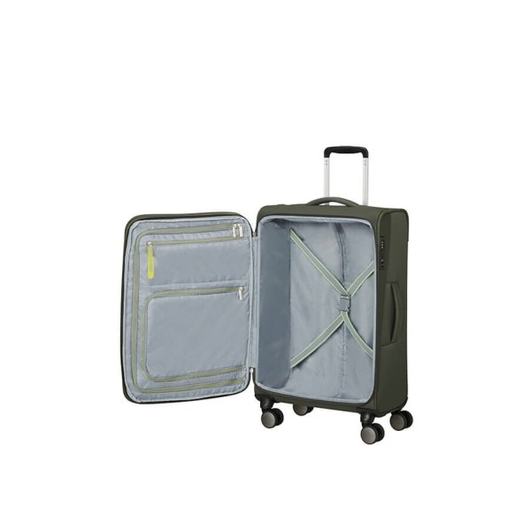 Βαλίτσα Μεσαία Μαλακή Επεκτεινόμενη American Tourister Wanderlite 68x43x29/32cm Dark Khaki