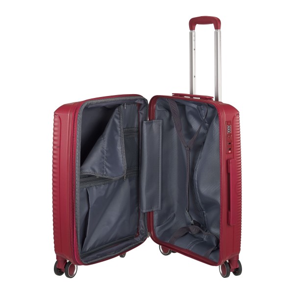 Βαλίτσα Καμπίνας Σκληρή Explorer 55cm 172-55 Επεκτεινόμενη Burgundy
