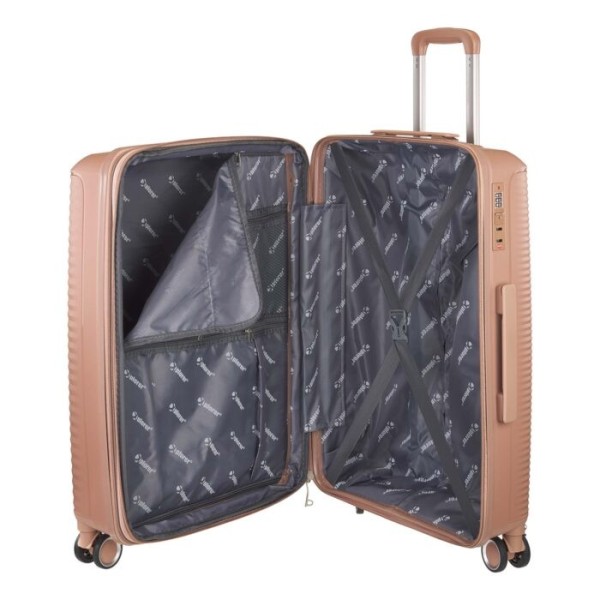 Βαλίτσα Μεσαία Σκληρή Επεκτεινόμενη 65cm Explorer 172-65 Rose Gold