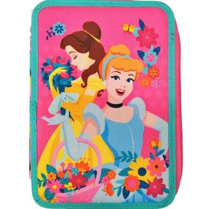 Κασετίνα (Γεμάτη) διπλή Gim 331-52100 Disney Princess Spring ΣΧΟΛΙΚΑ ΕΙΔΗ