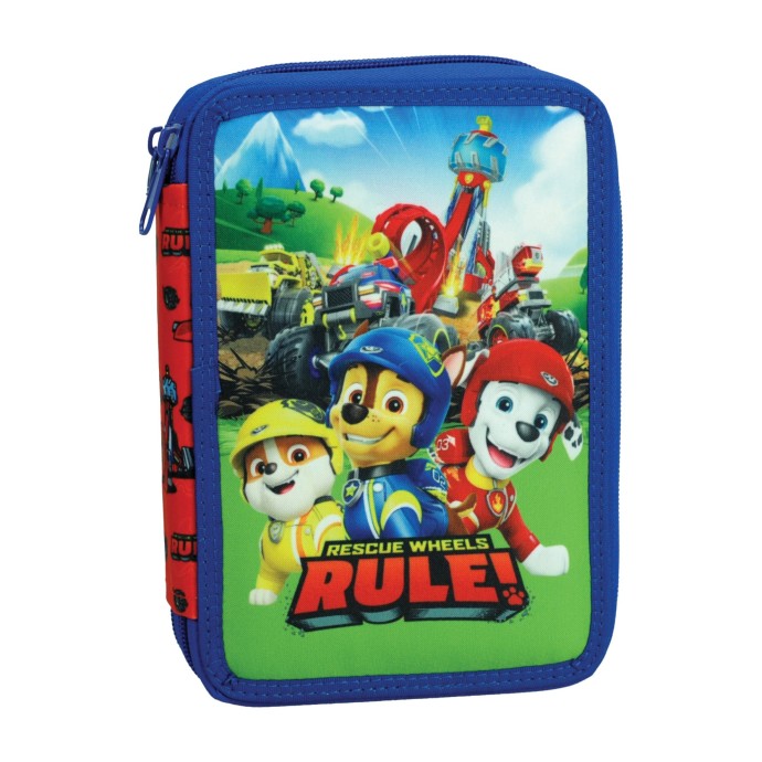 Κασετίνα (Γεμάτη) διπλή Gim 334-00100 Paw Patrol Rescue Wheels