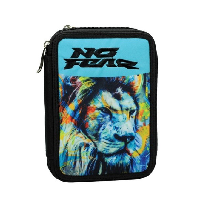 Κασετίνα Διπλή Γεμάτη No Fear 348-45100 Fluo Lion