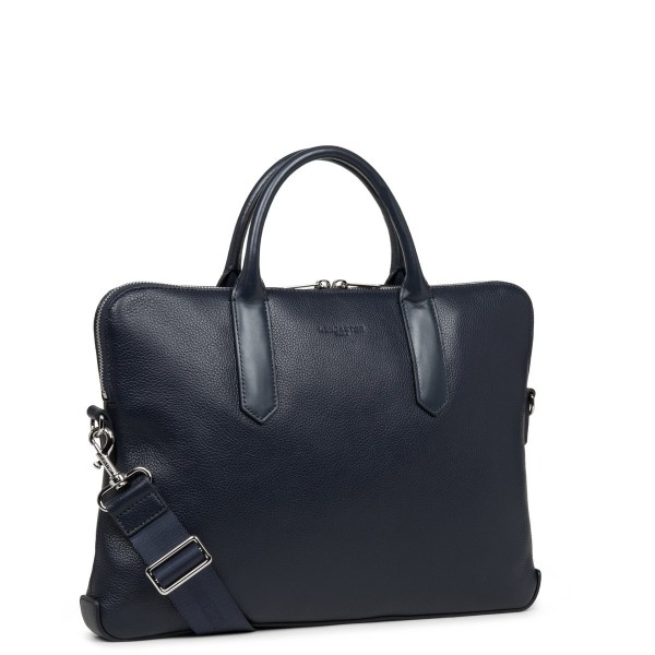 Επαγγελματική Τσάντα - Χαρτοφύλακας Δερμάτινος Lancaster Milano Genttlemen 370-16 Bleufonc