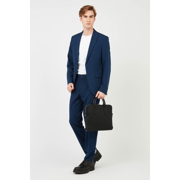 Επαγγελματική Τσάντα - Χαρτοφύλακας Δερμάτινος Lancaster Milano Genttlemen 370-16 NOIR