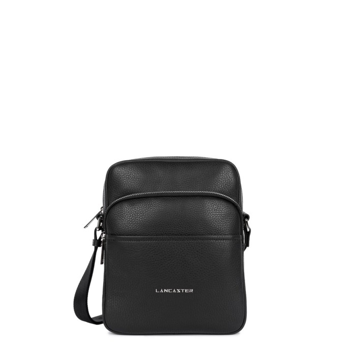 Τσαντάκι 'Ωμου Δερμάτινο Lancaster Gentlemen Harry Double Zip370-35 Noir
