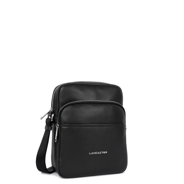 Τσαντάκι 'Ωμου Δερμάτινο Lancaster Gentlemen Harry Double Zip370-35 Noir