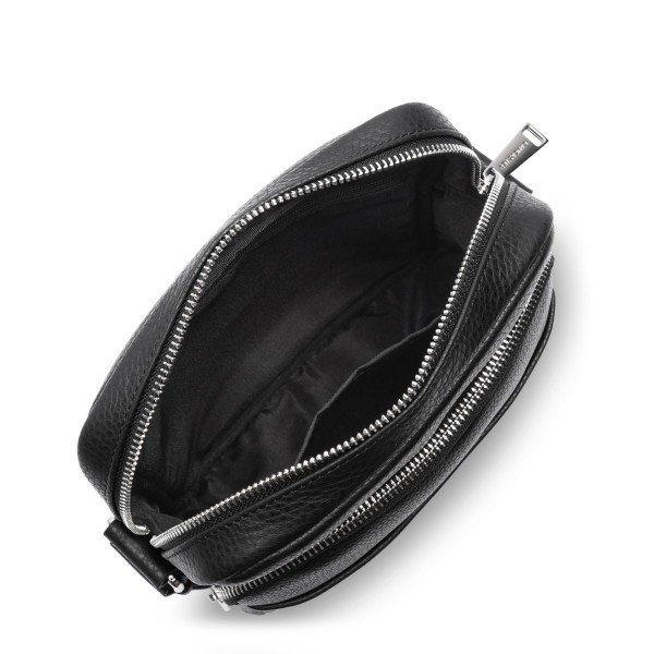 Τσαντάκι 'Ωμου Δερμάτινο Lancaster Gentlemen Harry Double Zip370-35 Noir