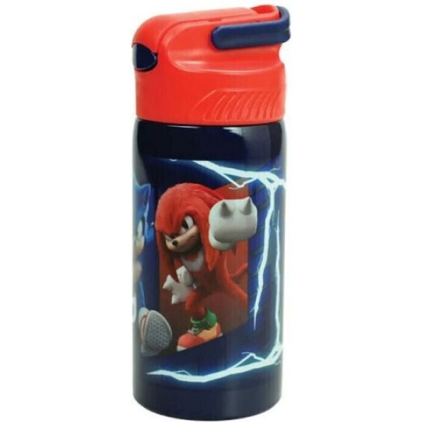 Παγούρι ανοξείδωτο Gim με καλαμάκι 500ml 572-54245 Sonic the Hedging