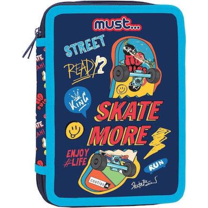 Κασετίνα Διπλή (Γεμάτη) Must Skate More 585098 ΣΧΟΛΙΚΑ ΕΙΔΗ