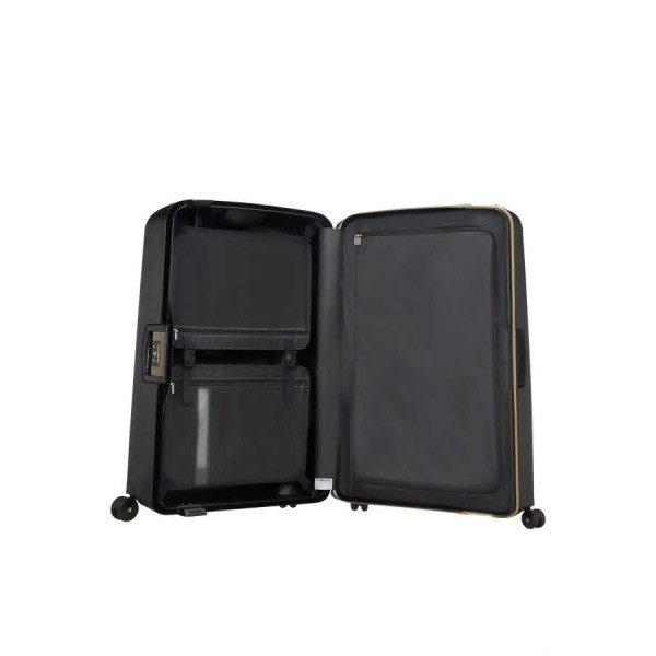 Βαλίτσα Σκληρή Samsonite S' Cure DLX Spinner 81cm 59237-7246 Black Gold Deluscious ΒΑΛΙΤΣΕΣ & ΣΑΚΟΙ ΤΑΞΙΔΙΟΥ