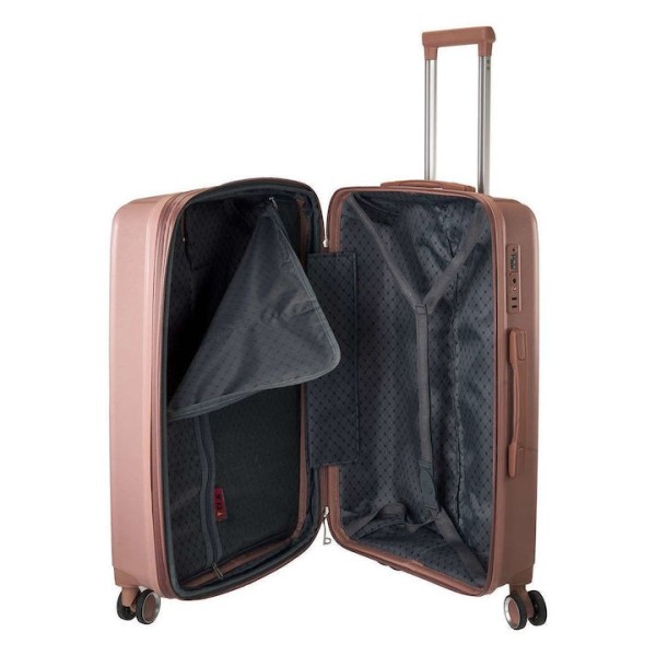 Βαλίτσα Μεσαία Σκληρή RCM 625-24 Επεκτεινόμενη Rose Gold