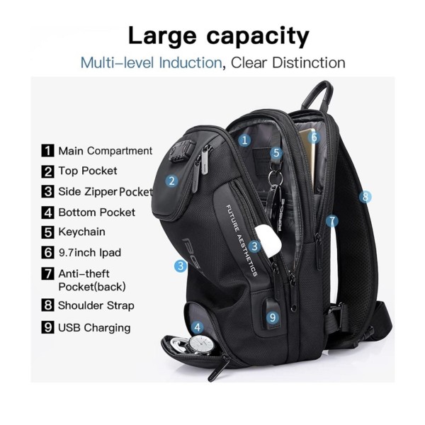 Τσάντα Ώμου Διαγώνια Bange Crossbody 7082 Μαύρο Τσάντα Ώμου Διαγώνια Bange Crossbody 7082 Μαύρο