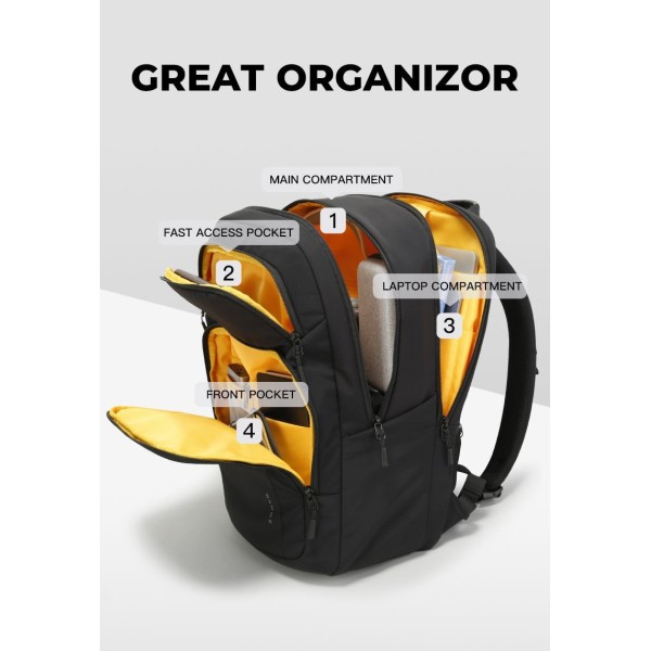 Σακίδιο Πλάτης Bange 7839 -BLC  Laptop 15.6'' Μαύρο