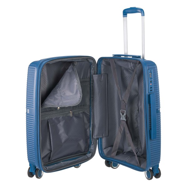 Βαλίτσα Καμπίνας Σκληρή RCM 815-55 Επεκτεινόμενη Μπλε