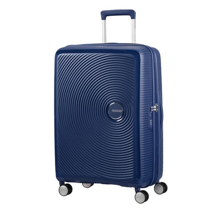 Βαλίτσα Μεσαία Σκληρή American Tourister Soundbox Spinner 67cm Exp 88473-1552 Midnight Blue