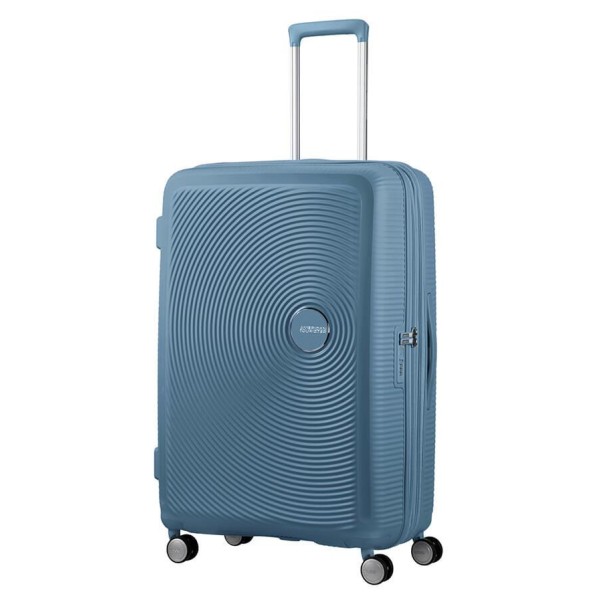Βαλίτσα Σκληρή American Tourister Soundbox Spinner 77cm Exp 88474-E612 Stone Blue ΒΑΛΙΤΣΕΣ & ΣΑΚΟΙ ΤΑΞΙΔΙΟΥ