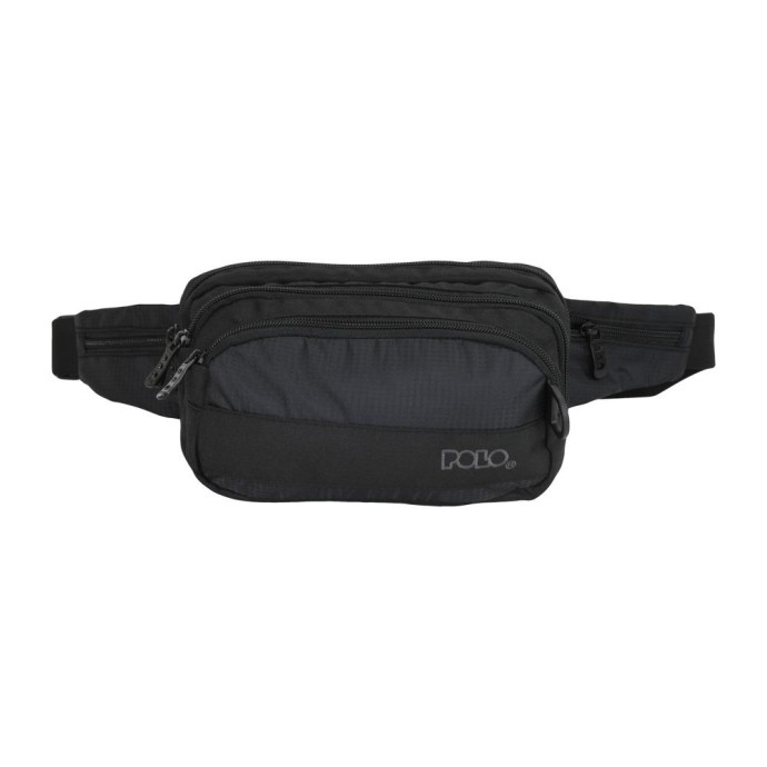 Τσαντάκι Mέσης Polo Double Square 9-08-106-02 Μαύρο ΤΣΑΝΤΕΣ & ΠΟΡΤΟΦΟΛΙΑ