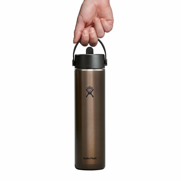 Hydro Flask Lightweight Wide Flex Straw Μπουκάλι Θερμός Ανοξείδωτο 710ml Obsidian