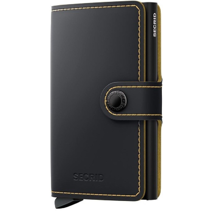Πορτοφόλι - Καρτοθήκη Secrid Miniwallet Matte Black & Ochre ΤΣΑΝΤΕΣ & ΠΟΡΤΟΦΟΛΙΑ