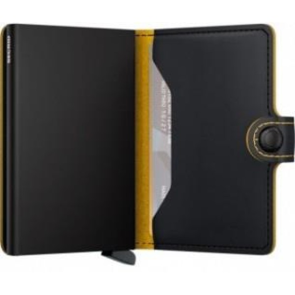 Πορτοφόλι - Καρτοθήκη Secrid Miniwallet Matte Black & Ochre ΤΣΑΝΤΕΣ & ΠΟΡΤΟΦΟΛΙΑ