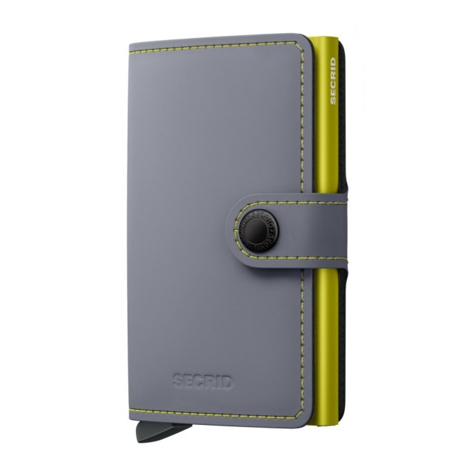 Πορτοφόλι - Καρτοθήκη Secrid Miniwallet Matte Grey - Lime