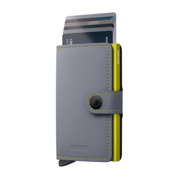 Πορτοφόλι - Καρτοθήκη Secrid Miniwallet Matte Grey - Lime