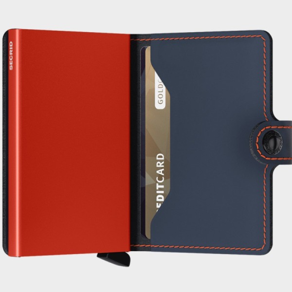 Πορτοφόλι - Καρτοθήκη Secrid Miniwallet Matte Nightblue - Orange