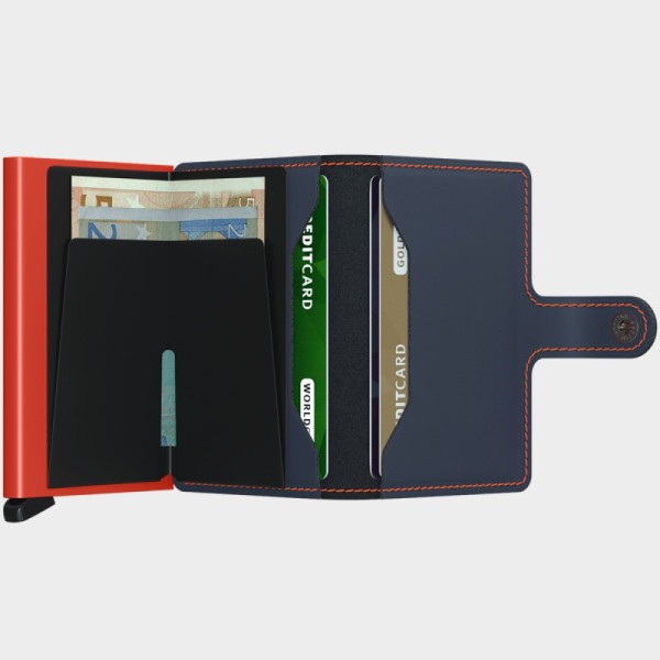 Πορτοφόλι - Καρτοθήκη Secrid Miniwallet Matte Nightblue - Orange
