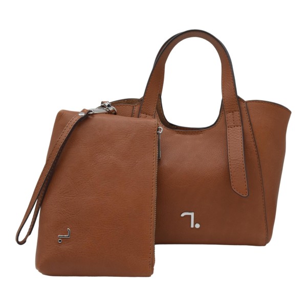 Τσάντα Γυναικεία Δερμάτινη 7.Dots Olympia-15-113 Brown ΤΣΑΝΤΕΣ & ΠΟΡΤΟΦΟΛΙΑ