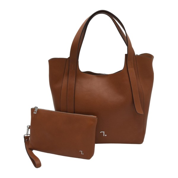 Τσάντα Γυναικεία Δερμάτινη 7.Dots Olympia-15-114 Brown ΤΣΑΝΤΕΣ & ΠΟΡΤΟΦΟΛΙΑ