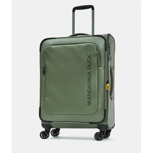 Βαλίτσα Μεσαία Επεκτεινόμενη Mandarina Duck Coated Soft Trolley P10OSV03 Spinner 67cm Pine Green