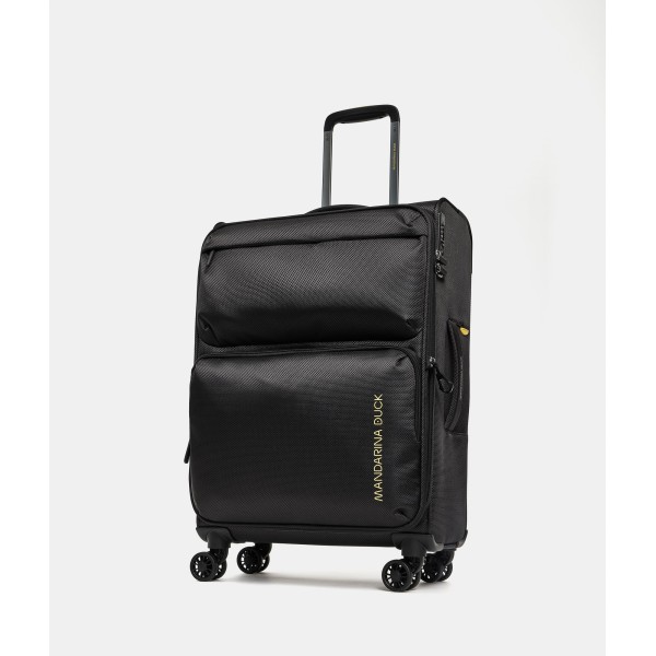 Βαλίτσα Καμπίνας Μαλακή Mandarina Duck Zephyr Soft Trolley P10OTV03 Spinner 67cm Black ΒΑΛΙΤΣΕΣ & ΣΑΚΟΙ ΤΑΞΙΔΙΟΥ